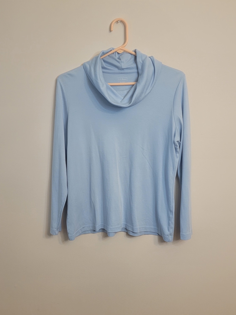 L.L.Bean Sweater Womens Blue M Regular Cowl Neck Long Sleeve Knit Top Tee